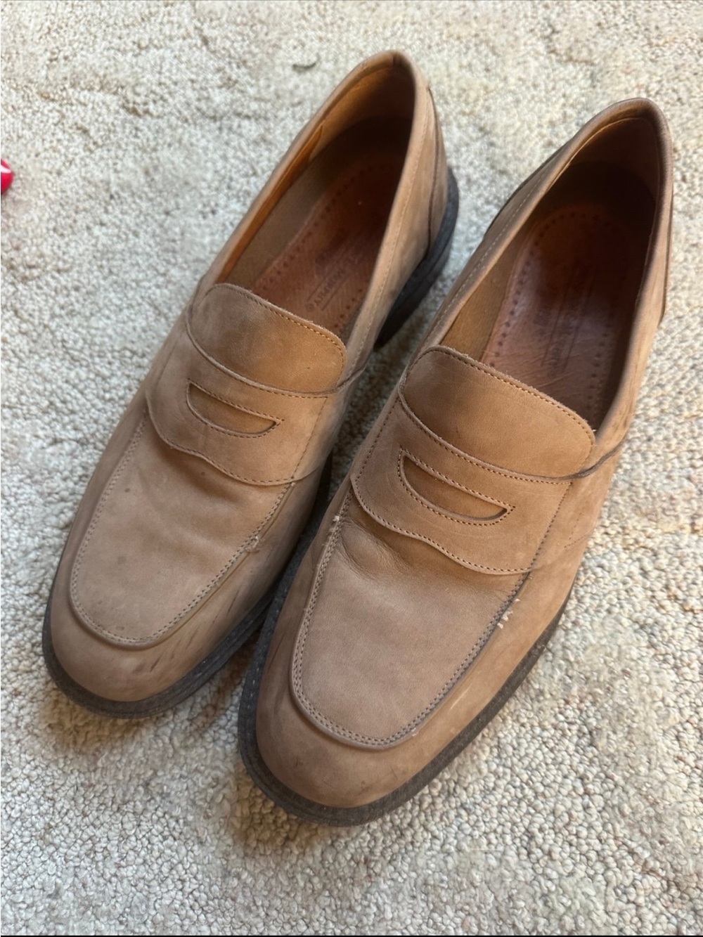 Johnston & Murphy Men's Tan Suede Slip-On Loafers
